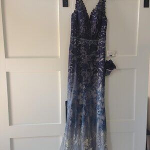 MONTAGE by MON CHERI STYLE #122903 NAVY OMBRE SIZE 10